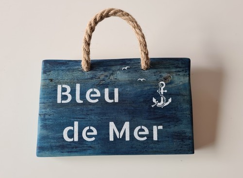 Panneau bois flotté bleu - panneau, "bleu