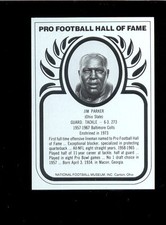 HOF Metallic JIM PARKER NFL Hall of Fame Metal Card Baltimore Colts