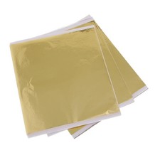 100 Pack 14x14cm Imitation Feuille D'Or Transfert Feuille Feuille Dorure