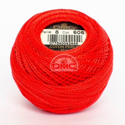 Fil broder rouge vif - -,