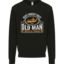 Un Vieil Homme Avec Un Canoë Canoë Funny Sweatshirt Pour Hommes