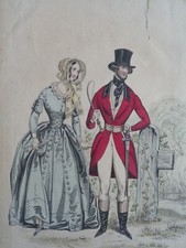 GRAVURE DE MODE ANCIENNE 1840