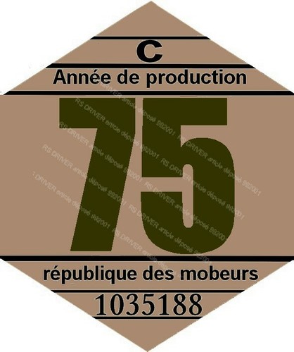 Vignette 1975 pour mobylette - vignette,