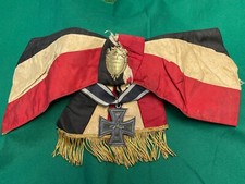 CRAVATTE DE DRAPEAU ALLEMAND ET SA GROSSE CROIX DE FER GUERRE DE 1870 / 1914