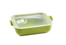 - Plat À Four Rectangulaire En Céramique - Avec Couvercle Hermétique - Émail ...