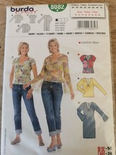8082 PATRON BURDA VINTAGE  4 CREATIONS ROBE TOP TEE-SHIRT  38 AU 52