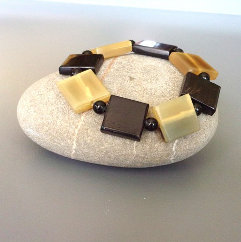 Bracelet corne blonde - corne, et