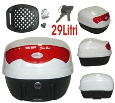 Top Case Valise Bagage Moto Scooter Universel 29 lt Fermeture Clé NO Givi blanc