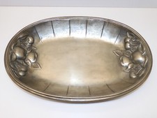 -ANCIENNE COUPE A FRUIT CORBEILLE EN ETAIN 95% XXe COLLECTION DECO D