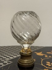 Boule D’escalier En Cristal & Laiton XIX 