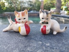 Lot De 2 Chats Céramique Qui