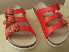 Sandales 36 NEUVE intérieur en CUIR sandalette chaussure été rouge fille plage