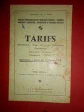 Tarifs maréchalerie forge