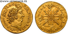 Louis XIV - Louis d'or aux 8 L et aux insignes (faux d'époque), 1701? R