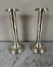 Paire de bougeoirs métal