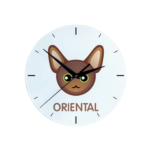 Oriental horloge avec chat - avec,