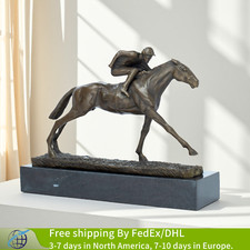 Famous Jockey on Horseback Bronze Statue Bronze Horse Racing Sculpture Art Decor