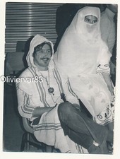 Vintage party photo - man and woman in Arab costumes at a party