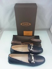 Mort `S Tods Mocassin Chaussures Femme Cuir Croco Très Sombre Bleu Marine Gr. 38
