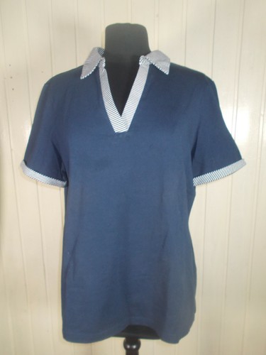 Tee shirt polo marinière col