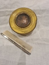 Objet Vitrine.peingne Monture Argenté .boite Ronde Médaillon Métal 