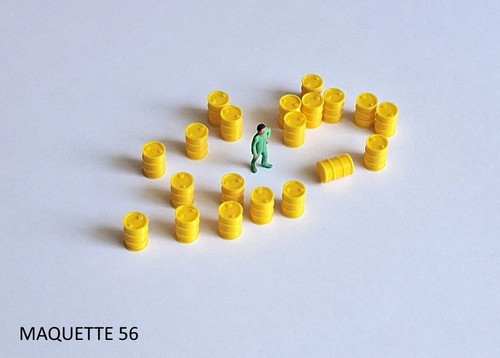 Lot fûts jaunes bidons - 20,