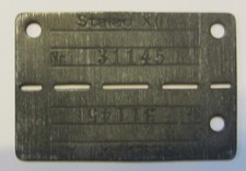 Plaque de Stalag, prisonnier 1940/1945.