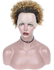 Perruque Naturelle 100% Cheveux Humain Blond Bouclé Dentelle 13x1 Lace Front Wig