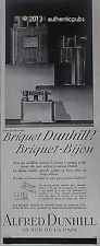 PUBLICITE BRIQUET ALFRED DUNHILL BIJOU MONTRE DE 1929 FRENCH AD ADVERT PRINT PUB