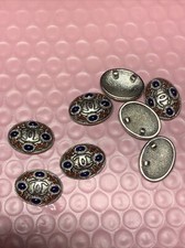 Bouton CHANEL Ovale Argenté