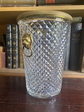 Grand seau à Champagne en cristal et bronze doré - Tête de lion - Saint-Louis