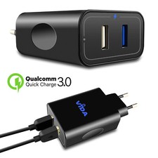 Super Rapide 2 Port USB Chargeur Mural Secteur Adaptateur avec Quick Charge 3.0