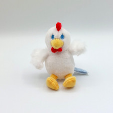 Mini peluche coq poulet blanc yeux bleus GIPSY 11 cm TTBE