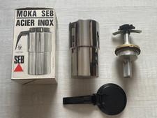Cafetière Moka SEB Inox 8 tasses Vintage années 70 + boîte / Coffee Maker