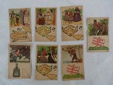 lot de 7 cartons pub Tisane des Chartreux de Burbon Découpage image animée 1930
