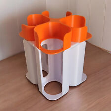 Rangement Blanc et Orange 12 pots + 12 couvercles pour yaourtière Multidelices