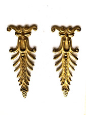 Lot décor palmette pediment bronze or brass clock horloge cartel penduleFrench