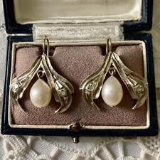 XIX DIAMANT, PERLE, OR, ARGENT, BELLES ANCIENNES Boucles  D’OREILLES