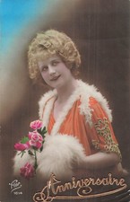 CP ANNIVERSAIRE FEMME ELEGANTE