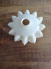 Abat jour ancien en opaline  suspension monte et baisse vintage Jaune mouchoir 