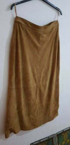 Jupe longue daim marron - jupe,