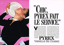 PUBLICITE ADVERTISING 054  1985  PYREX  vaisselle de Charme ( 2 pages)