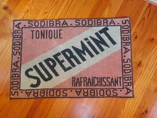 Ancien Tapis de Jeux De Cartes Publicitaire SUPERMINT Sodibra Bistrot bar 