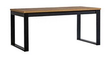 Table À Manger Cuisine Lamia 160-240x90cm Chêne Wotan Noir