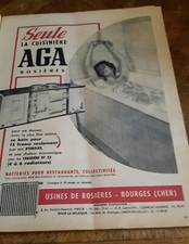 PUBLICITE DE PRESSE ANCIENNE CUISINIERE AGA ROSIERES VINTAGE 1955