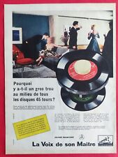 Publicité presse: Disque Tourne-Disques LA VOIX DE SON MAÎTRE Pathé Marconi 1958