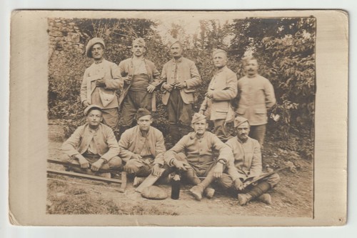 Carte photo poilus avec - photo,