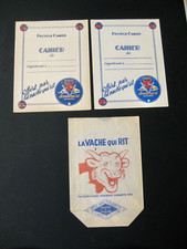 La Vache qui rit Rabier Lot de 2 protège cahiers et un sac en papier TBE