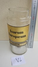 V4/ Ancien bocal à pharmacie XIX ème Etiquette ASARUM EUROPOEUM