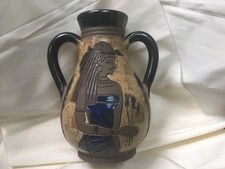 ANCIEN VASE GOURDE NÉON ÉGYPTIEN CÉRAMIQUE BELGIQUE BOUFFIOULX